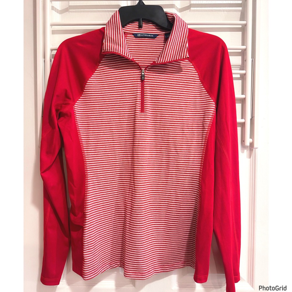 Cutter & Buck Dri Fit Quarter Zip Stripe Pullover American Warrior Initiative Sm